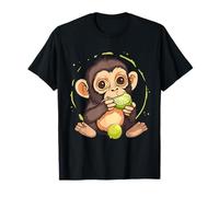 Lime Monkey Aquarelle Singe Lover Lime Fruit Animal Art T-Shirt