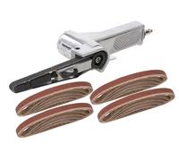 LIME PONCEUSE PNEUMATIQUE + 20 BANDES ABRASIVES ETROITES DE 10 X 330