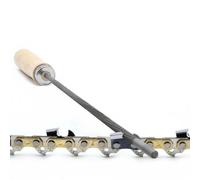 Lime ronde diamantée pour chaînes de tronçonneuse Hexa 4,0 4,8 5,2 mm pour Stihl Husqvarna Dolmar 0,3-1/4-3/8-0,325 - .404 (3 limes rondes de 4 mm + 1 manche en bois)