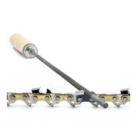 Lime ronde diamantée pour chaînes de tronçonneuse Hexa 4,0 4,8 5,2 mm pour Stihl Husqvarna Dolmar 0,3-1/4-3/8-0,325 - .404 (3 limes rondes de 4,8 mm + 1 manche en bois)