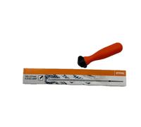 Lime ronde STIHL 3,5 x 200 mm (6 pièces) 56057713506 avec support de lime en plastique