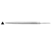 Lime triangulaire mécanique avec triple face d'abrasion, idéale pour lisser les bords et façonner des pièces métalliques.