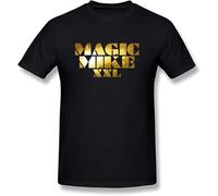 Limei Men's Magic Mike Logo O Neck Tees Black Manches Courtes(3X-Large)
