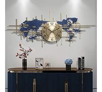 LIMEID Horloge Murale de Carte du Monde/Horloge,Tableau Mural créatif Moderne de Salon,Horloge Murale de Bureau,café de Bar de Restaurant de Chambre à Coucher,Horloge Murale décorative,96x43 cm