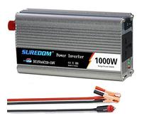 LIMEID Onduleur De Voiture 1000W, Onduleur Solaire, Convertisseur De Pur Sinus Tension CC 12V / 24V à CA 110V / 220V avec Port USB pour Connexion Directe à La Batterie De Voiture,12V-220V
