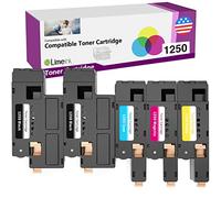 Limeink Lot de 5 cartouches de toner de rechange à haut rendement pour imprimantes laser Dell 1250 C 1350cnw 1355cn 1355w 1355cnw C1760nw C1765nf C1765nfw C1760 (2 noir, 1 cyan, 1 magenta, 1 jaune)