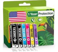 Limeink Lot de 6 cartouches d'encre de rechange pour imprimantes PGI-280XXL CLI-281XXL 280 XXL 281XXL pour Canon Pixma TS8100 TS8120 TS8200 TS8220 TS8222 TS8300 TS8320 TS8322 TS9100 TS9120