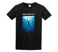 Limeiren Freediving One Breath Diving Apnoe Ocean Sea Unisex 100% Cotton Short-Sleeve T-Shirts Black S