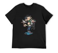 Limeiren Gaston Lagaffe Comics The Twins of Gambler Personalize Unisex 100% Cotton Short-Sleeve T-Shirts Black XXL