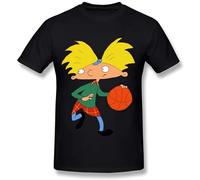 Limeiren Hey Arnold Gerald Basketball Happy Birthday Unisex 100% Cotton Short-Sleeve T-Shirts Black XXXL