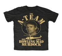 Limeiren The A-Team Murdock Premium Fun TV Series Film Mr. T. Hannibal Murdock Face Unisex 100% Cotton Short-Sleeve T-Shirts Black S