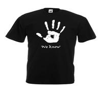 Limeiren We Know Handprint Unisex 100% Cotton Short-Sleeve T-Shirts Black XXL
