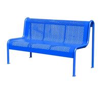 LIMENQIN 150 cm Bancs Extérieur en Métal, Banc de Jardin Résistant Aux Intempéries, Bancs de Parc avec Dossier Incurvé Ergonomique, for Porche, Cour Arrière, Entrée(Blue)