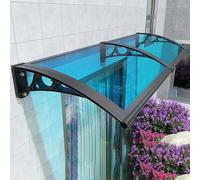 LIMENQIN Auvent de Porte D'entree, Marquise de Extérieur Terrasse en Polycarbonate, Support en Aluminium, for Protection Contre Pluie Neige, UV(Blue,60x160cm/23.6x62.9inch)