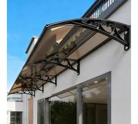 LIMENQIN Auvent de Porte D'entrée, Marquise de Extérieurs Terrasse, Auvents en Polycarbonate, Support en Aluminium, Abri Contre Pluie for Porche(Brown,150x200cm/59x78.7inch)