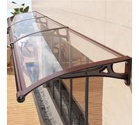 LIMENQIN Auvent de Porte Extérieur, Auvent de D'entrée avec Évier de Drainage, Marquise de Terrasse en Polycarbonate, Support en Alliage D'aluminium, Facile À Installer(Brown,75x120cm/29.5x47.2inch)