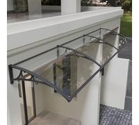 LIMENQIN Auvent de Porte Fenêtre, Marquise de D'entrée, Auvent Terrasse Exterieur, Couverture en Polycarbonate, Protection UV, Pluie, Neige Soleil(120x200cm/47.2x78.7inch)