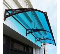 LIMENQIN Auvent de Porte, Marquise de Porte Exterieur en Polycarbonate, Auvents for D'entree avec Évier de Drainage, Support en Alliage D'aluminium(Blue,60x300cm/23.6x118inch)