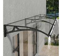 LIMENQIN Auvent Porte D'entree en Aluminium, Marquise de Porte Exterieur avec Drainage, Auvent Terrasse en Polycarbonate, for Protection Contre Soleil, UV, Pluie Neige(80x360cm/31.5x141.7inch)