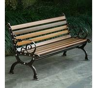 LIMENQIN Banc de Jardin, Bancs D'extérieur en Métal Résistants Aux Intempéries, Dossier Incurvé Ergonomique, Banc de Terrasse avec Accoudoirs, pour Pelouse, Balcon(150cm/59in)