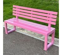 LIMENQIN Banc de Jardin en Métal, Bancs de Parc Extérieurs, Banc Terrasse Coloré avec Dossier, Chaise À Lattes pour Balcon, Cour, Entrée(Pink,150cm/59in)