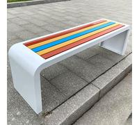 LIMENQIN Banc de Jardin en Métal, Bancs de Terrasse L'extérieur, Banc de Parc sans Dossier, Bancs 2-3 Places pour Porche, Balcon, Salon(White,100cm/39.3in)