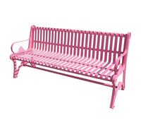 LIMENQIN Banc Extérieur en Métal, Bancs de Jardin Roses avec Dossier, Bancs de Terrasse avec Accoudoirs, Assises Spacieuses, pour Cour, Porche, Parc