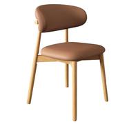 LIMENQIN Chaises de Salle À Manger, Chaise D'appoint Moderne, Chaises de Cuisine avec Dossier Ergonomique Incurvé, Revêtement Confortable en Cuir PU, pour Salon(Natural E,Set of 4)
