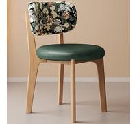 LIMENQIN Ensemble de Chaises de Salle À Manger, Chaises Salle À Manger en Cuir PU Rembourré, Chaises de Cuisine avec Dossier Incurvé, Chaise sans Accoudoir en Bois(Natural E,Set of 4)