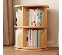 LIMENQIN Etagere Bureau Tournante, Bureau Bibliothèque en Bois, Bibliotheque Etagere Rangement d'angle, pour Domicile, Salon(2 Tier 39x67cm/15.3x26.3in)