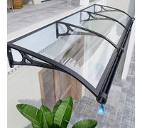 LIMENQIN Marquise Terrasse Extérieur, Auvent de Porte D'entrée, Support en Alliage D'aluminium avec Évier de Drainage, Couvercle en Polycarbonate, Facile À Installer(Clear,120x270cm/47.2x106.2inch)