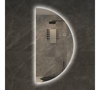 LIMENQIN Miroir de Salle de Bain Demi-Lune, Miroir Mural Semi-Circulaire À Intensité Variable, Anti-buée, pour Chambre À Coucher, Salon, Vestiaire, Entrée(50x100cm/19.6x39.3in)