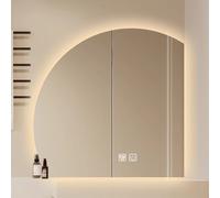 LIMENQIN Miroir de Salle de Bain Irrégulier, Miroir Mural À Intensité Lumineuse Réglable en 3 Couleurs, Miroirs de Maquillage Anti-buée(80cm/31.5in)