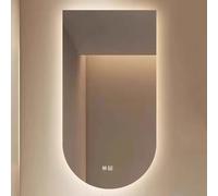 LIMENQIN Miroir de Salle de Bain LED Bombé, Miroir Mural Anti-buée, Miroirs Décoratifs sans Cadre, Lumière À Intensité Variable en 3 Couleurs(70x100cm/27.5x39.3in)