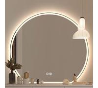 LIMENQIN Miroir de Salle de Bain Moderne, Miroir Muraux avec Éclairage Avant et Arrière, Commande Tactile, Anti-buée, Gradable en Continu, 3 Couleurs(120x98cm/47.2x38.5in)