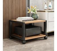 LIMENQIN Support Multimédia Audio Mobile avec roulettes, Étagères Stéréo avec Étagères Réglables, Meuble HiFi À 2/3/4/5 Niveaux, Structure en Acier Renforcé(Natural,2 Tier 50x40x40cm)