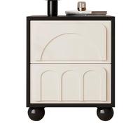 LIMENQIN Table de Nuit Modernes, Table de Chevet for Chambre À Coucher, Bedside Meuble en Bois, 2 Tiroirs Rangement, Petite Commode Pré-assemblée(40x40x50cm)