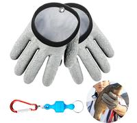 LIMEOW 1 Paire 19 cm Gants De Pêche Accessoires Peche Gant Anti Coupure Peche Carnassiers Gants Anti-Coupure Anti-Dérapant avec Fermeture Magnétique en 1 Pièce Une Manipulation Sûre du Brochet (Gris)