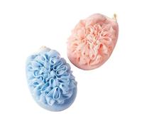 Limeow 2 Pc Rose et Bleu Eponge Salle de Bain,Eponge Douche,Boules de Bain,Fleur de Bain,Fleur de Douche,Gant Exfoliant Doux,Facile à Faire Mousser,Idéal pour le Nettoyage du Corps et l'Exfoliation