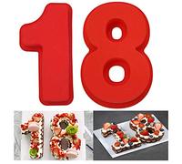 Limeow 2 pcs Chiffre Nombre Forme Moule à Gâteau Silicone Moule à gâteau en silicone Chiffre Moules à Gâteau Numérique en Silicone pour D'anniversaire Anniversaire Mariage Contient les chiffres 1 et 8