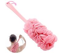 Limeow Fleur de Douche avec Manche Long Manche Brosse de Bain à Suspendre Brosse Dos Suspendue Brosse Eponge pour Bain Durable Brosse de Douche pour les Femmes et Hommes Loofah Exfoliante (Rose)