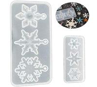 LIMEOW Résine Moule Epoxy Casting Mold Neige avec Pendentif en résine Flocon de Neige Moule Moule à Bijoux DIY 2 Pièces pour la création de Bijoux et d’Objets à Faire soi même Silicone Moules