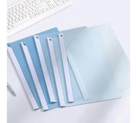 LIMEQKI A4 Couverture De Rapport, Transparent Reliure Dossier avec Levier Pivotant, Dossier Coulissante Transparent 5 Feuilles (Greendient Bleu)