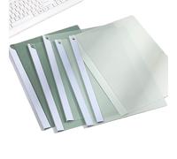 LIMEQKI A4 Couverture De Rapport, Transparent Reliure Dossier avec Levier Pivotant, Dossier Coulissante Transparent 5 Feuilles (Greendient Vert)