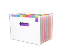 LIMEQKI Trieur Document 25 Compartiments A4, Porte Document Avec Coloré Organiseur Organisateur De Bureau Classeur Trieur Rangement Dossier Classement Papier Administratif (Blanc)