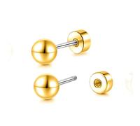 Limerencia Boucles d'oreilles à tige en titane G23 hypoallergénique pour femme, pour hélix, tragus, cartilage, lobe d'oreille, 4MM, Titane, Pas de gemme