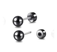 Limerencia Boucles d'oreilles à tige en titane G23 hypoallergénique pour femme, pour hélix, tragus, cartilage, lobe d'oreille, 3MM, Titane, Pas de gemme