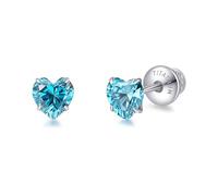 Limerencia Boucles d'oreilles en Titane Avec Fermoir à Vis, G23 Boucles d'oreilles Médicales Hypoallergéniques CZ 5 mm pour Femmes et Hommes Sensibles