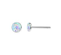 Limerencia Boucles d'oreilles opales en titane, Hypoallergénique boucle doreille Titane pour Femmes Hommes, 5mm/6mm opales Piercing Médical en Titane pour Oreilles Sensibles Cartilage (5mm, A2)