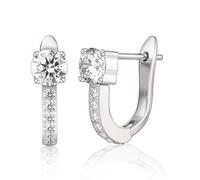 Limerencia Boucles D'oreilles Titane Creoles Argent Femme,10mm Boucles D'oreilles Médicales Hypoallergéniques Hoop avec Zirconium Brillant pour Oreilles Sensibles Mode Bijoux Femme.